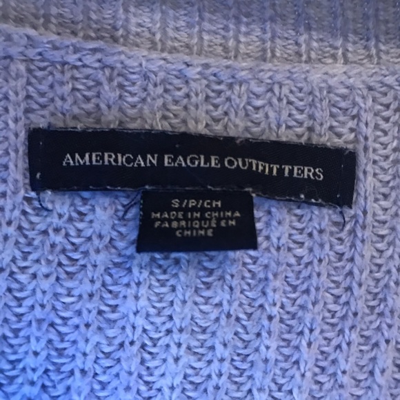 American Eagle Embroidered Floral Purple Sweater - Picture 5 of 7